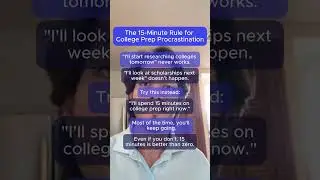 The 15-Minute Rule for College Prep Procrastination. Follow for more! #collegeprep #collegecounselor