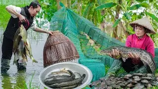 Harvesting Catfish And More Seafood - Go to Market to Sell - The Best Farm Grilled Fish