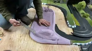 how to build terrain /scenery ,track apron rumble strips , and apply static grass for your layout