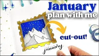 UNIQUE January 2023 bullet journal setup with cut-outs & dutch door tabs 🗻