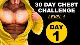 30 DAY CHEST challenge Day 1  - Level 1 🟡 Home workout 
