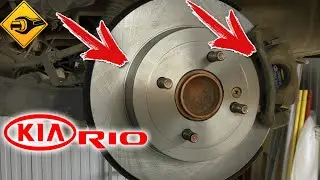 Kia Rio замена задних тормозных колодок + диск!!!