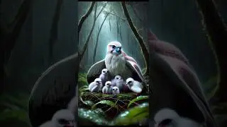 Falcon Shields Her Baby from the Rain 