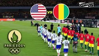 UNITED STATES vs GUINEA - Olymmpic Games Paris 2024 | Full Match All Goals |  PES Gameplay