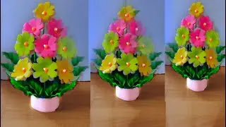 how to make beautiful flower bouquet paper craft / Home decoration flower bouquet - easy craft