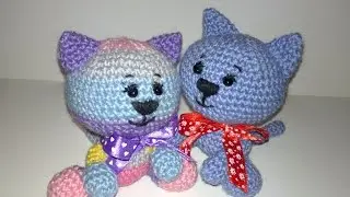 Torso, legs, ears and tail of a kitten + how to tie a kitten crochet, amigurumi kot.Part №2