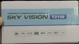 Обзор  ресивера DVB T2  SKY VISION T2108. Подключение, настройка и сброс.
