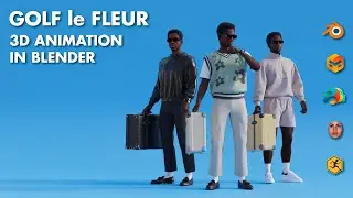 Creating GOLF le FLEUR 3D Animation (Using Blender, FaceGen, Daz3D, and Marvelous Designer)