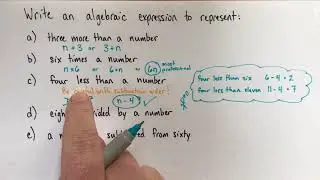 How to use algebraic expressions to represent sentences