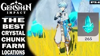 GENSHIN IMPACT - THE BEST LOCATIONS TO FIND CRYSTAL CHUNK - 10 LOCATIONS - AN EASY WAY TO FARM!!