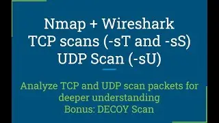 Nmap TCP (sT /sS), UDP (sU), OS detection (O), Version Detection (sV) + Wireshark Analysis