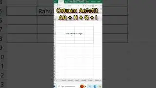 Excel Shortcuts | Excel trick shots - Row & Column Autofit 