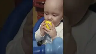 Внучок пробует лимон
