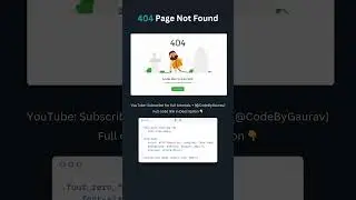 ✨ Modern 404 Page with Animation Using HTML & CSS 