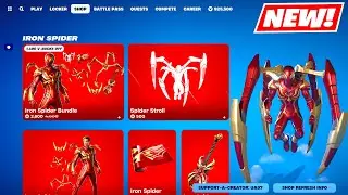 NEW Iron Spider Skin BUNDLE & EMOTE Item Shop Fortnite!