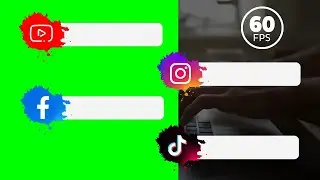 Lower Thirds social media green screen: facebook, youtube, Instagram, TikTok free download HD 60fps