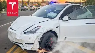UNAWARE TEEN DESTROYS BRAND NEW TESLA!