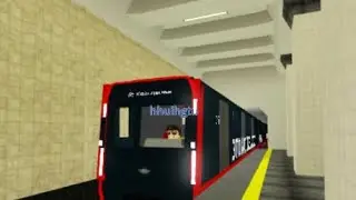 Поездка на поезде метро Москва 2020 по кольцевой линии в игре роблокс.