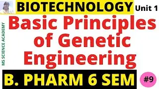 Basic Principles of Genetic Engineering-Biotechnology-Unit 1- B. Pharm 6 Sem-Lect.9