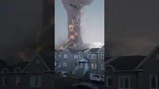 Horrifying Tornado with lightning