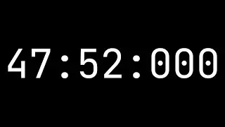 Countdown timer 47 minutes, 52 seconds [47:52:000] - White on black with milliseconds
