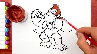 Mario vs. Donkey Kong King Kong Donkey Kong Coloring Pages马里奥大战大金刚无敌版#儿童简笔画上色#colorpainting