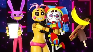 TOY CHICA y POMNI Comen Juntas | FNAF x Digital Circus [BLENDER]