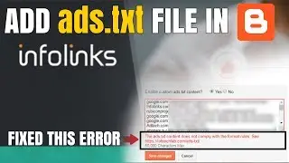 How to add ads.txt file of linfolinks in blogger? | ads.txt file error fixed for blogger
