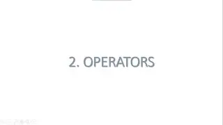 2. Operators