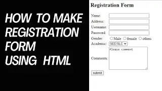 how to make registration form using html 