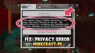 How To Change Your 'PRIVACY SETTING' For Minecraft PE.