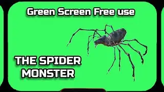 SPIDER MONSTER video Green Screen animation. CHROMAKEY FOOTAGE on the green screen.