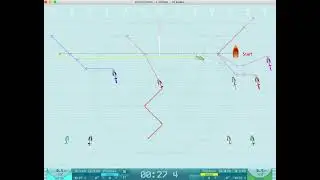 TacticalSailing Starting line Count down 1minute to go