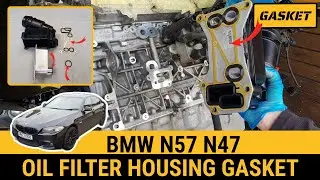 How to change oil filter housing gasket & oil cooler O-ring N57 N47 F10 530d F11 520d F01 G11 330d