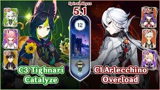 【Genshin Impact】NEW Spiral Abyss 5.1 Floor 12 - Tighnari Catalyze & Arle Overload | Full Stars⭐