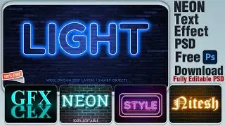 Neon Text Effect PSD Free Download || Nitesh GFX ||