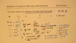 How to convert from Radians to Degrees Minutes Seconds DMS