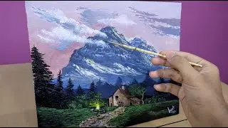 Mountains & Memories | Acrylic Landscape Painting #Art #Acrylic