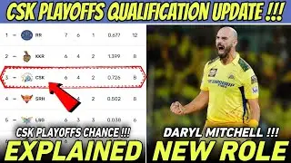 CSK Playoffs Qualification Chance Explained 🤯 Daryl Mitchell New Role 🔥 | IPL 2024 News