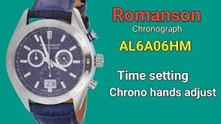 Romanson Chronograph AL6A06HM Time setting and chrono hands adjust | Caliber 5030