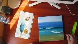 Как нарисовать море,волну,чаек.