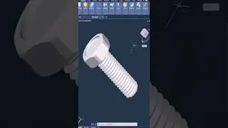 Bolt 🔩 3D tutorial (Basic) #viral #3d #autocad #design #youtubeshorts #command #shorts #2d