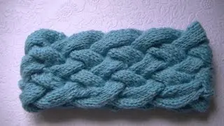 Вязание повязки  на голову узором плетенка.Crochet headband braid pattern.