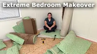 I Got Rid of My Ugly Carpet! and Installed New Floors - Extreme DIY Bedroom Makeover on a Budget