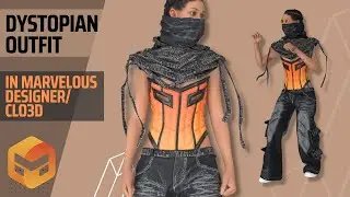 I got inspired by a logo to create 3D fashion on Marvelous Design/ Clo3d!!! Corset denim texturing
