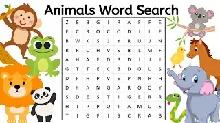 Animals Word Search Game | Find the words in the word search | English Words | Fun Learning Videos