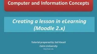 Creating a Lesson in Moodle™ Software Platform