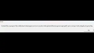 🚰 Content file pak_01.vpk file is corrupt CS2 Dota2 FIX