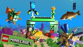 The Guardian Battle Lego Minercraft Review and Unboxing (Glow Squid)