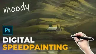 Painting a Moody Landscape Illustration in Photoshop (Speedpainting Process Start-To-Finish!)